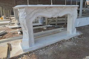 <span class=keywords><strong>Chimenea</strong></span> de Mármol Arabescato Italiano Tallada <span class=keywords><strong>a</strong></span> <span class=keywords><strong>Mano</strong></span>, Diseño Clásico Moderno para Decoración de Interiores del Hogar - Product Image 2