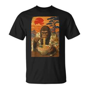 T-shirt pour femme Bigfoot manger des nouilles ramen japonaises - Product Image 1