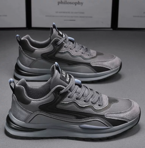 Zapatillas Deportivas para Hombre con Parte Superior de PU, Cordones, Entresuela de EVA a Rayas, Suela de Goma, Estilo Deportivo Casual para Correr, Verano/Invierno - Product Image 2