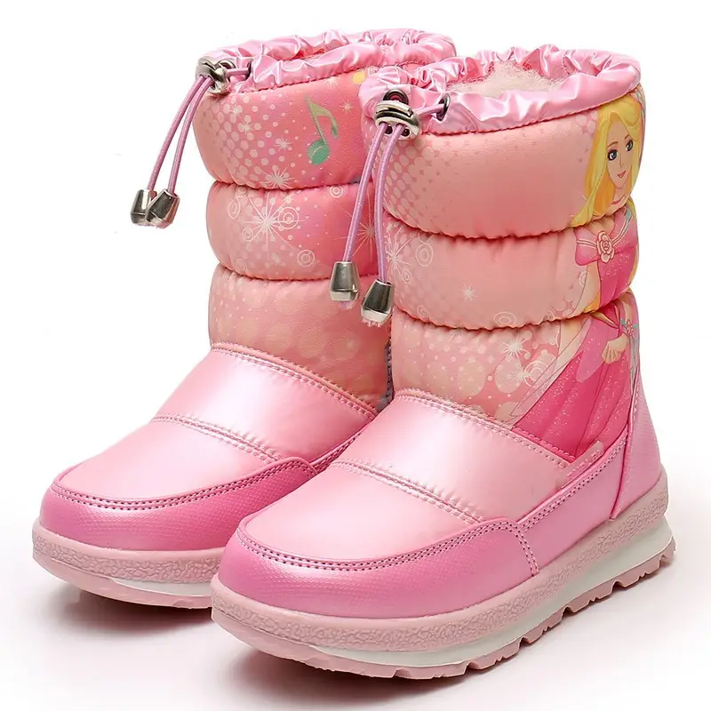 Winter waterproof children's boots kids girls princess snow keep warm boots short boots thickened baby cotton thermal soft shoes