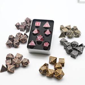 LM free box gemstone steampunk sharp dragon dnd d20 dice set metal