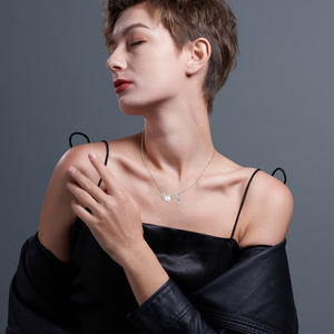 Wholesale Custom Trendy Women Rhodium Plated 925 Sterling Silver Real Dainty <strong>Pearl</strong> <strong>Necklace</strong> - Product Image 5