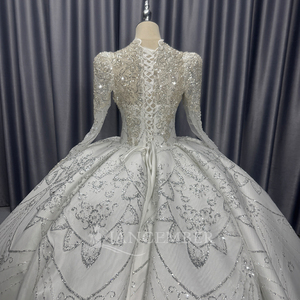 Lscm112 Stunning Ivory Sweetheart Appliques Beaded <b>Ball</b> <b>Gown</b> Modern Wedding Dress Chapel Train Floor-Length Backless for - Product Image 4
