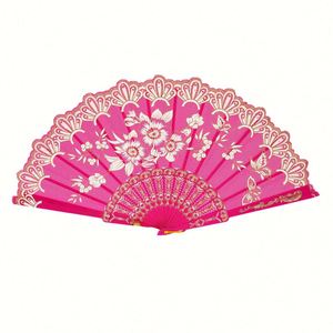 Abanico de mano plegable de lujo estilo Lolita náutica al por mayor para bodas, fiestas, regalo de artesanía de plástico - Product Image 1