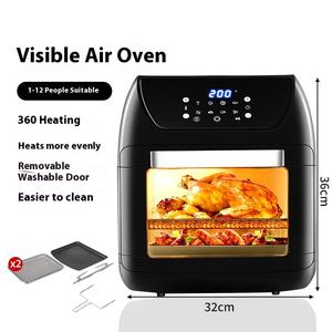 مقلاة هوائية حديثة مربعة بسعة كبيرة 12 لتر من الفولاذ المقاوم للصدأ ، مقلاة هوائية بصرية متعددة الوظائف ، فرن ، أجهزة مطبخ صغيرة - Product Image 5