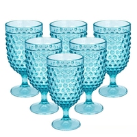 Logo personnalisable Vintage Unique Motif en relief Coloré Incassable Réutilisable Acrylique Verre à vin rouge pour la fête de mariage