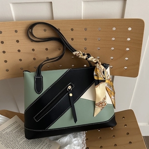 <span class=keywords><strong>Sac</strong></span> fourre-tout color block <span class=keywords><strong>pour</strong></span> <span class=keywords><strong>femme</strong></span>, <span class=keywords><strong>grand</strong></span> <span class=keywords><strong>sac</strong></span> à main en cuir PU avec foulard en soie, <span class=keywords><strong>sac</strong></span> à bandoulière décontracté <span class=keywords><strong>pour</strong></span> le bureau - Product Image 2