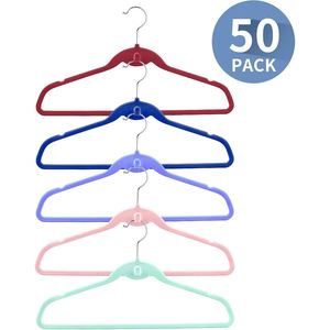 Wholesale Children's Non-Slip Slim Velvet Hangers with Stainless Steel <b>Hooks</b> Pink <b>for</b> Wardrobe Suit and Clothes - Product Image 3
