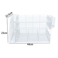 Organisateur de documents mural en métal blanc ignifuge pour bureau, avec maille métallique, pour magazines, papiers et dossiers