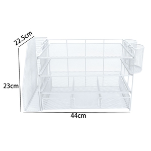 Organisateur de documents mural en métal blanc ignifuge pour <span class=keywords><strong>bureau</strong></span>, avec maille métallique, pour magazines, papiers et dossiers - Product Image 3