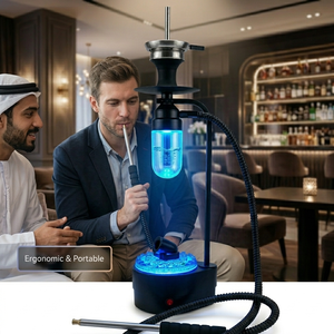 Chicha tendance à éclairage d'ambiance, chambre acrylique inversée, vaporisateur haute capacité, style gravité, pour bars lounge et boîtes de nuit - Product Image 3
