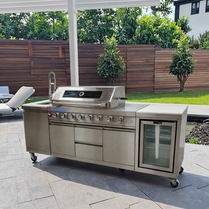 <strong>Best</strong> Deals Quality Modern Chrome Plated Stainless Steel 304 <strong>Propane</strong> Gas 8-Burner <strong>BBQ</strong> Outdoor <strong>Grill</strong> with Deep Fryer Flame Safety - Product Image 4