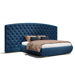 <span class=keywords><strong>Lit</strong></span> King Size Matelassé <span class=keywords><strong>Bleu</strong></span> <span class=keywords><strong>Nuit</strong></span> avec Cadre Rembourré et Tête <span class=keywords><strong>de</strong></span> <span class=keywords><strong>Lit</strong></span> Haute – Style Moderne pour Hôtellerie - Product Image 2