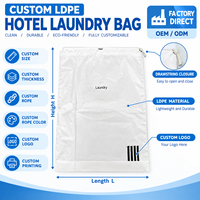 Tas Laundry Hotel Plastik LDPE Custom Langsung dari Pabrik dengan Tali Serut dan Logo