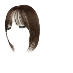 Extensiones de Cabello para Flequillo, Cabello Humano Real, Volumen Completo, Postizo de Cabello Negro Cisne, Se Adapta a Cualquier Forma de Rostro - Product Image 1