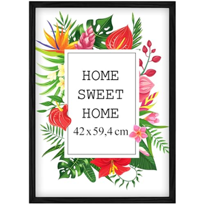 Cadre en bois de pin écologique personnalisable avec verre acrylique 50x100cm, couleur naturelle, montage mural vertical, pliable, moderne, à suspendre - Product Image 1