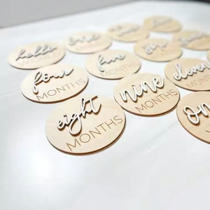Tarjetas de hitos para bebés al por mayor, accesorios de fotografía, letreros de anuncio de nacimiento para baby shower, tablero de anuncio de bienvenida al <span class=keywords><strong>mundo</strong></span> - Product Image 2