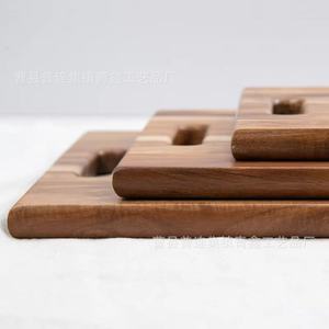 Tabla de cortar de madera de acacia rectangular con asa para uso en la cocina, tabla para cortar carne, fabricada en Shandong, Qingxin - Product Image 3