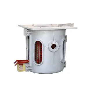 Reductor de inducción de frecuencia media, horno industrial de aluminio para fundir hierro, cobre, acero de aluminio, 750KG, 0,75 T