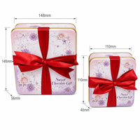 Boîte Cadeau Carrée en Métal pour Chocolats, Personnalisable, Qualité Alimentaire, Idéale pour Emballage de Bonbons de la Saint-Valentin