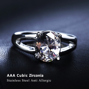 Bagues en acier inoxydable 316L pour femmes avec diamants de Dubaï, prix des bagues en diamants américains - Product Image 4