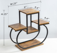Support de plante en forme de coeur d'intérieur en bois simple pour la maison ou le jardin Support de fleurs extérieur et support de pot pour une utilisation de bureau