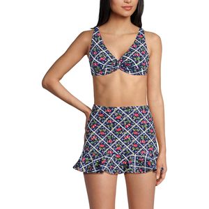 Conjunto de Bikini para Mujer con Top de Cierre Frontal y Aros, Resistente al Cloro, con Falda a Juego, Estampado Digital, Spandex y Poliéster - Product Image 1
