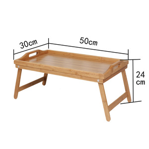 Mesa plegable de bambú y madera de alta gama, bandeja portátil plegable para computadora portátil, bandeja para refrigerios, bandeja para desayuno - Product Image 1