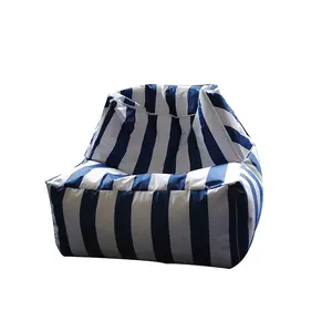 Blue White Stripes Comfort Sitzsack Sofa Memory Foam Cum Bett Sitzsack Sitzsack Wasserdichter Sitzsack