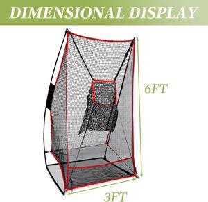 <span class=keywords><strong>Cage</strong></span> <span class=keywords><strong>de</strong></span> football pour entraînement <span class=keywords><strong>de</strong></span> lanceur, <span class=keywords><strong>filet</strong></span> <span class=keywords><strong>d</strong></span>'entraînement pour la précision des passes, pratique en extérieur pour jeunes et adultes, 3x6 pieds, polyester et fibre <span class=keywords><strong>de</strong></span> verre - Product Image 2