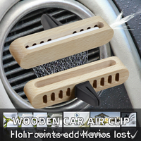 Accessoires intérieurs de voiture : Diffuseur de parfum solide en bois pour grille d'aération, support de diffuseur d'aromathérapie en métal à clipser