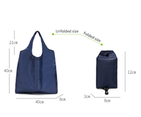 Extensible Robuste Pliant Fourre-Tout Grand Sac Réutilisable 190T 210D Polyester Sac À Provisions Pliable