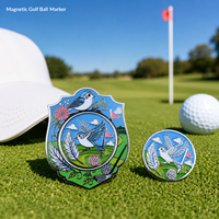 Marqueur de balle de golf magnétique en gros avec illustration double face et marqueur amovible de 25 mm pour les magasins de golf professionnels