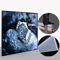 Profilé carré en aluminium de boîte à lumière LED suspendue d'intérieur simple face avec affichage d'affiches en acrylique pour signalisation publicitaire