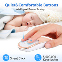 Souris sans fil 2,4 GHz avec moteur optique, adaptateur mini USB-C, ultra-mince, ergonomique, prise en charge de la main droite, rechargeable, 4 boutons, pour ordinateur portable et de bureau