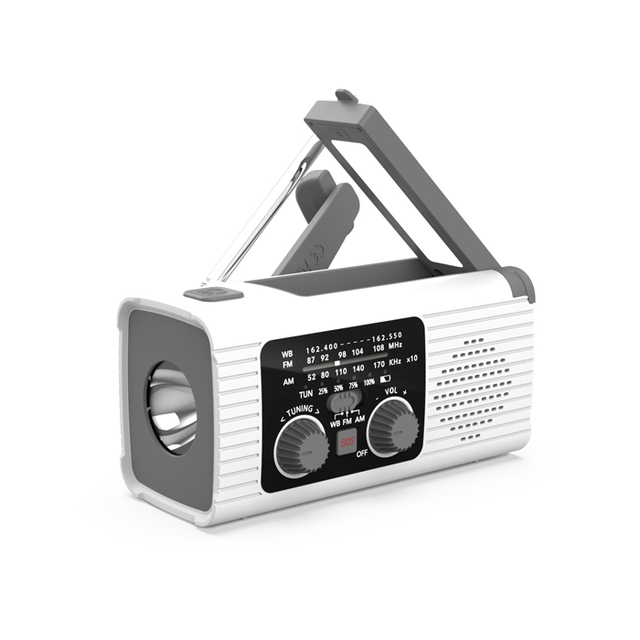ZYSY Multi Functional Outdoor Solar Powered Hand Crank Mobile Phone Emergency Disaster Prevention Radio 2000mAh Battery