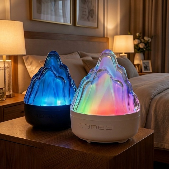Speaker Iceberg Shape Atmosphere Night Light RGB USB Rechargeable Modern Home Decor for Living Room Bedroom Display