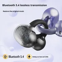 Écouteurs sans fil True Wireless avec clip auriculaire, Bluetooth V5.4, batterie longue durée, réduction de bruit intelligente IA pour téléphone, PC, ordinateur portable