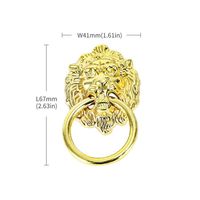 Poignées de porte en alliage de Zinc, laiton Antique, tête de Lion, poignées de traction, or, meubles classique, armoire, petite tête de Lion, anneau de poignée