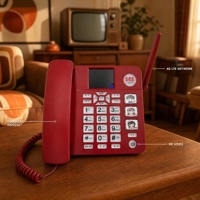 Teléfono Inalámbrico Fijo 4G-LTE PEAKSOUND P-620G con Sistema de Intercomunicación en Red para Tarjetas SIM