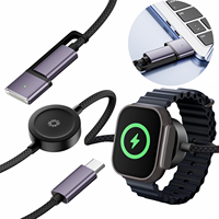 Kabel Pengisi Daya 100W USB Tipe C ke Magnetik 3 Aman 1.5M dengan Pengubah Magnetik Smart Watch untuk Laptop Pad M Book Pro 14/16 Inci