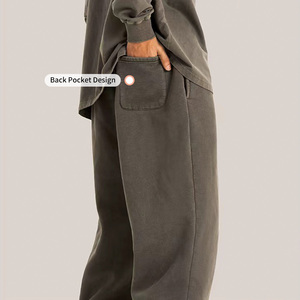<span class=keywords><strong>Pantaloni</strong></span> Casual da Uomo <span class=keywords><strong>di</strong></span> Alta Qualità, Lavati, Foderati in Pile, Taglio Dritto, 360 Grammi, Jogger Oversize Pesanti - Product Image 6