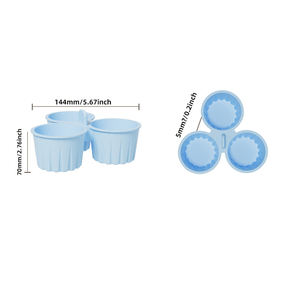 Moule à œufs vapeur 3 compartiments, moule de cuisson pour friteuse à air, moule à cupcakes réutilisable antiadhésif, moule à muffins en silicone DIY, micro-ondes - Product Image 3