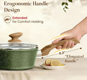10-Piece Aluminum Nonstick Marble <b>Cookware</b> <b>Set</b> Granite Nonstick Pots and Pans <b>Set</b> with <b>Induction</b> Base and Soft Touch Handles - Product Image 4