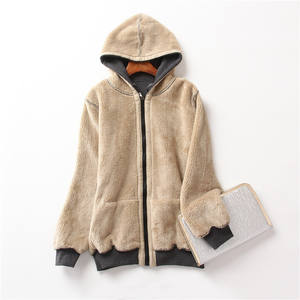 Sudaderas con cremallera lisas en blanco Oem de gran tamaño con forro polar para mujer con logotipo personalizado - Product Image 4