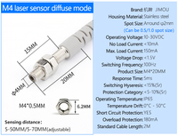 DC 3 kabel efektif tinggi NPN PNP 150mm sensor penyebar laser jarak jauh untuk mendeteksi jarak posisi objek