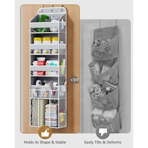 Organizador para Colgar Sobre la Puerta, 18 Compartimentos, Almacenamiento para Bebés, Gris, Tela No Tejida, para Colgar Detrás de la Puerta, Ropa de Bebé - Product Image 5
