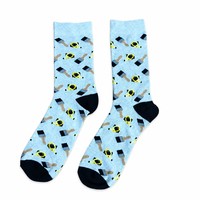 Chaussettes d'hiver mi-mollet en nylon jacquard respirant à motif dessin animé