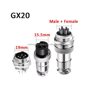工場卸売CE RoHS GX20円形航空クイックワイヤーパネルコネクタ5ピンGX20オスメスナットバットソケットプラグアダプタ - Product Image 3