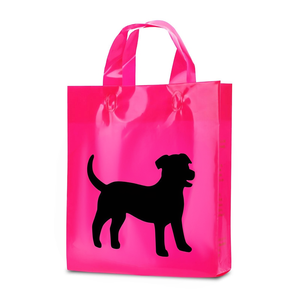 Sac poly personnalisé avec logo poignées à boucle souple PE-BD/HDPE sac à provisions en plastique transparent pour l'emballage des vêtements - Product Image 1